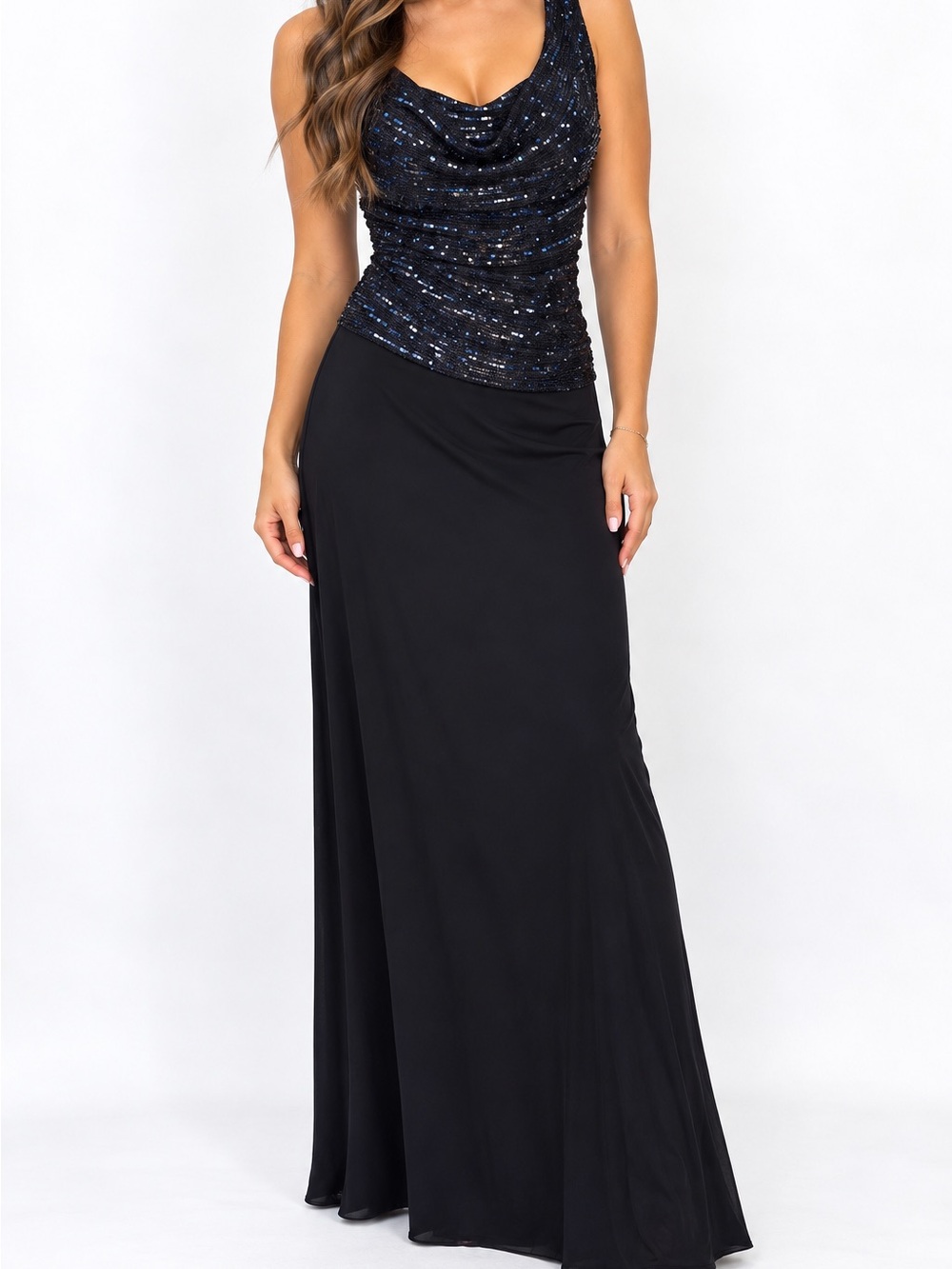 Enfocus Studio Black Maxi dress with Flowing Silhouette